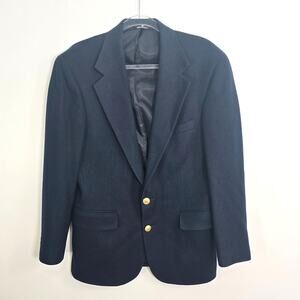 Vintage Polo University Club Ralph Lauren Navy Wool Blazer Gold Buttons